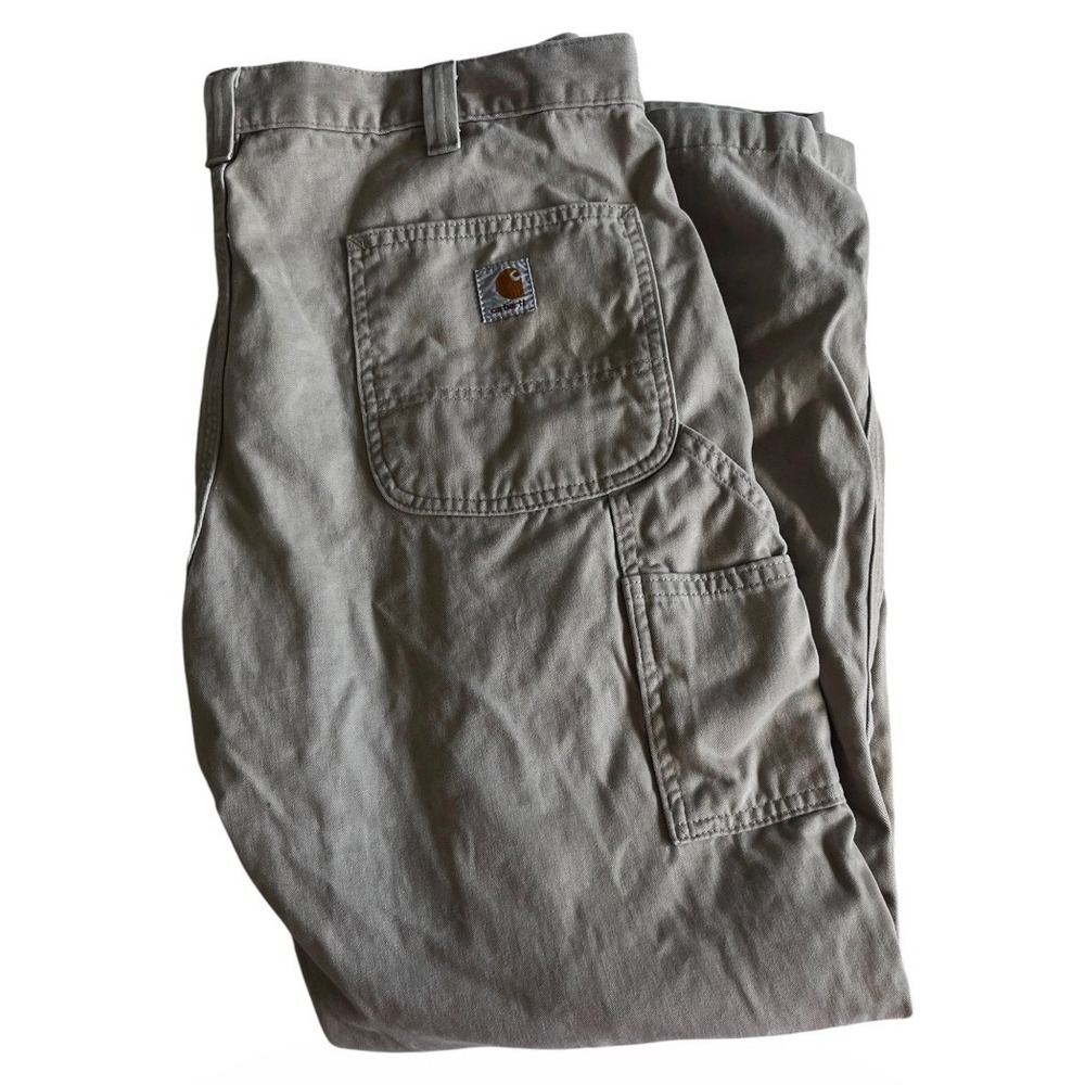 Carhartt Pants Mens 38x30 Beige B324 FDK Relaxed Fit Workwear Cotton